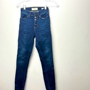 Pacsun dark blue button front high waisted skinny jeans size 23